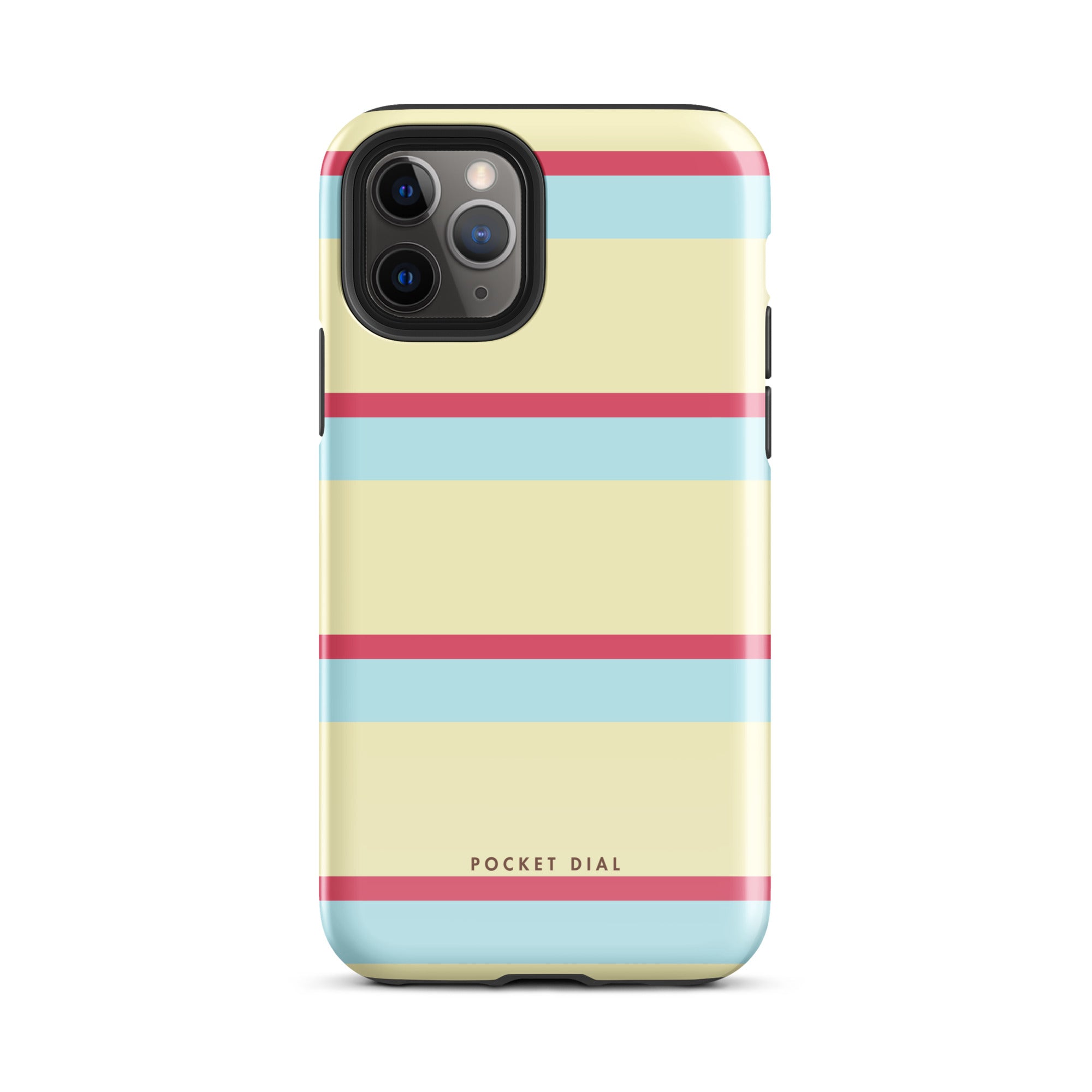 Retro Gelato 🩵🍋 tough iPhone case with gloss finish, front view – Pocket Dial