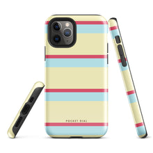 Retro Gelato 🩵🍋 tough iPhone case with gloss finish, alternate front view – Pocket Dial