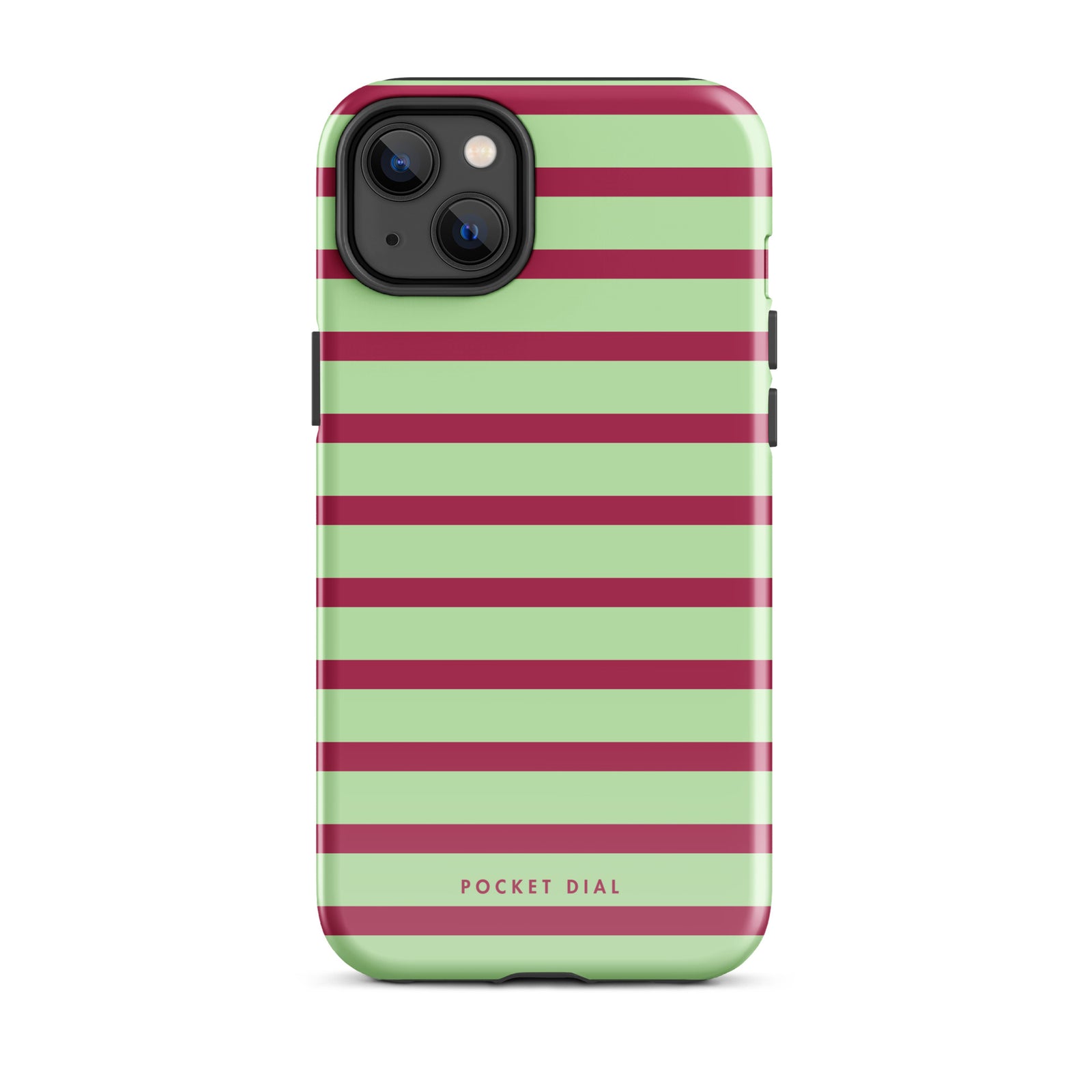 Cherry Matcha Stripe 🍒🍵 – Tough Case for iPhone