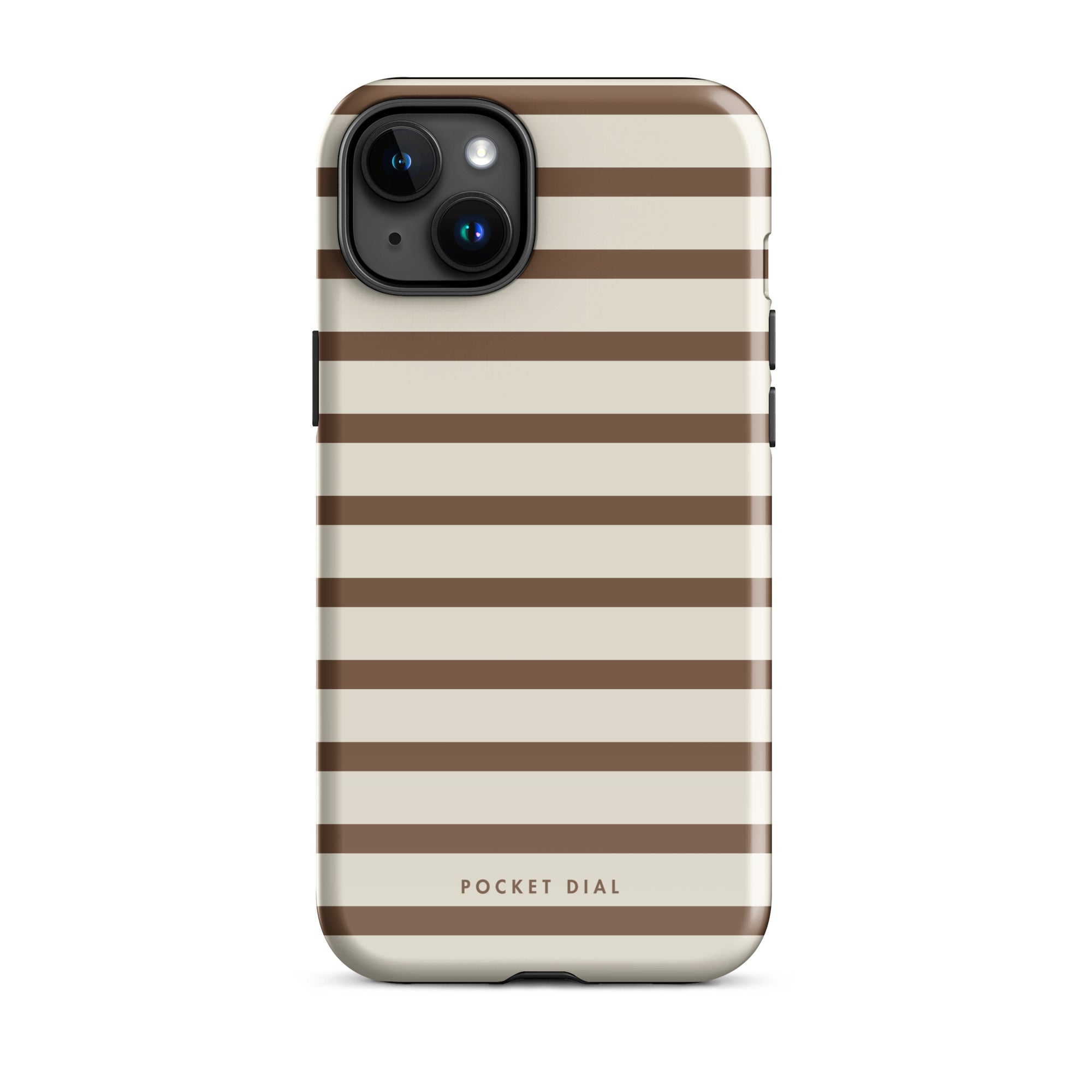 Iced Latte tough iPhone case with gloss finish, front view – Pocket Dial