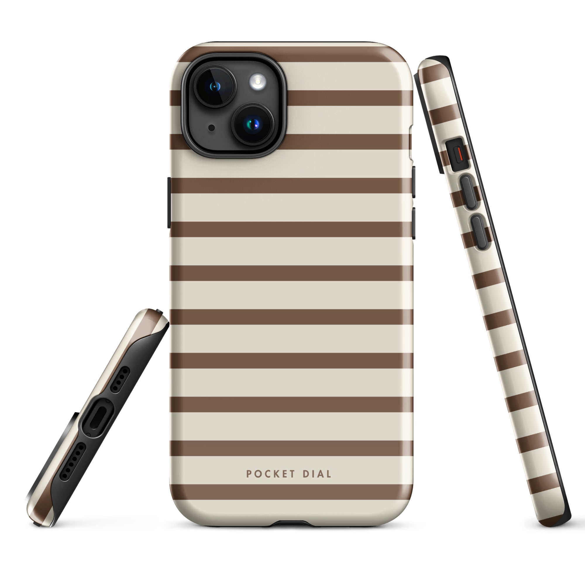 Iced Latte tough iPhone case with gloss finish, alternate front view – Pocket Dial
