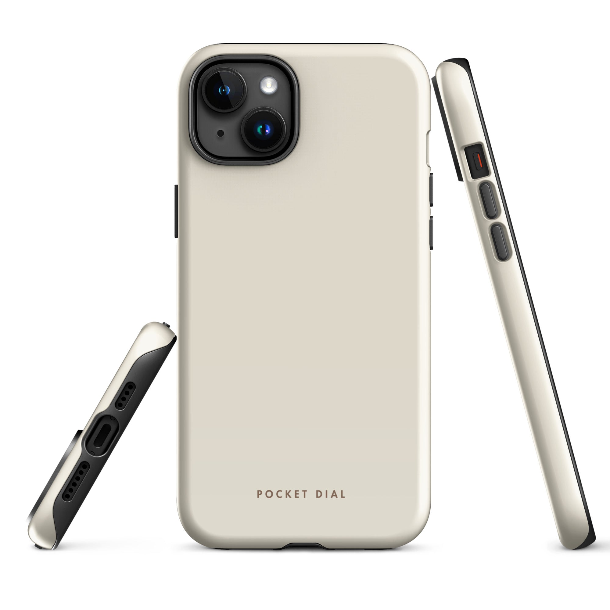 Vanilla Cream tough iPhone case with gloss finish, alternate front view – Pocket Dial