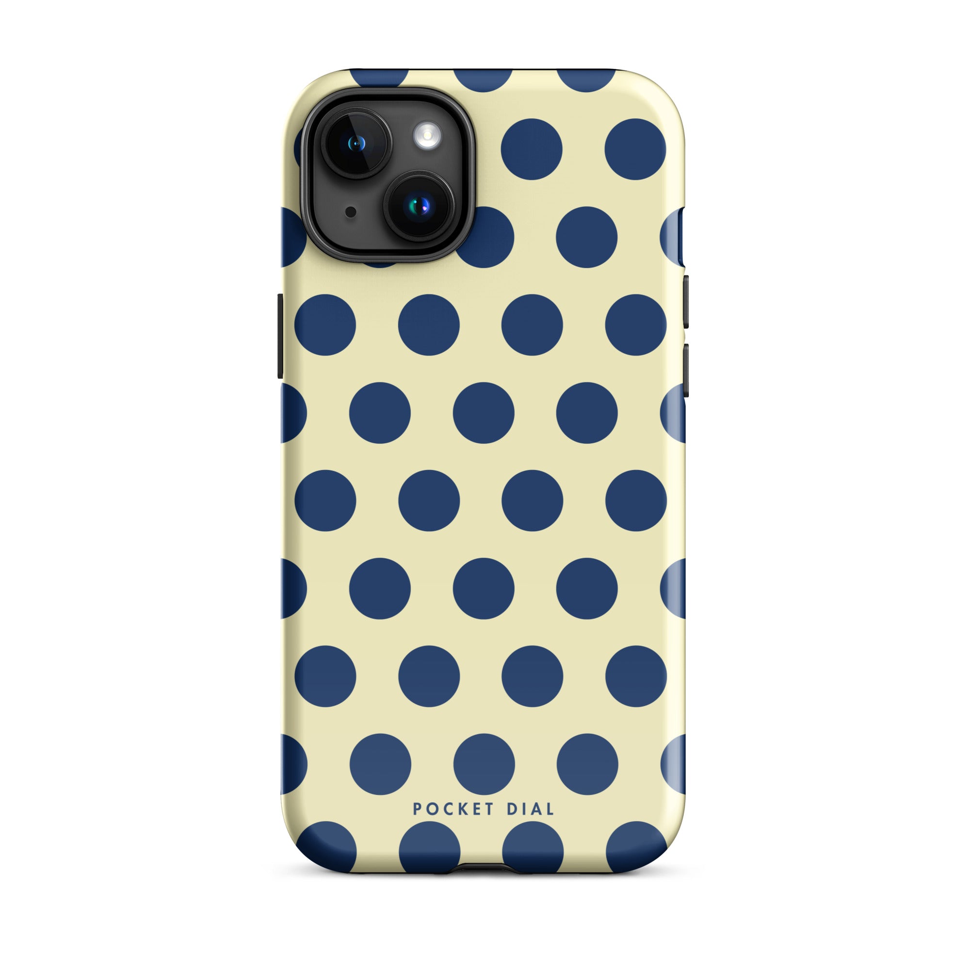Seaside Spot tough iPhone case with gloss finish, front view – Pocket Dial