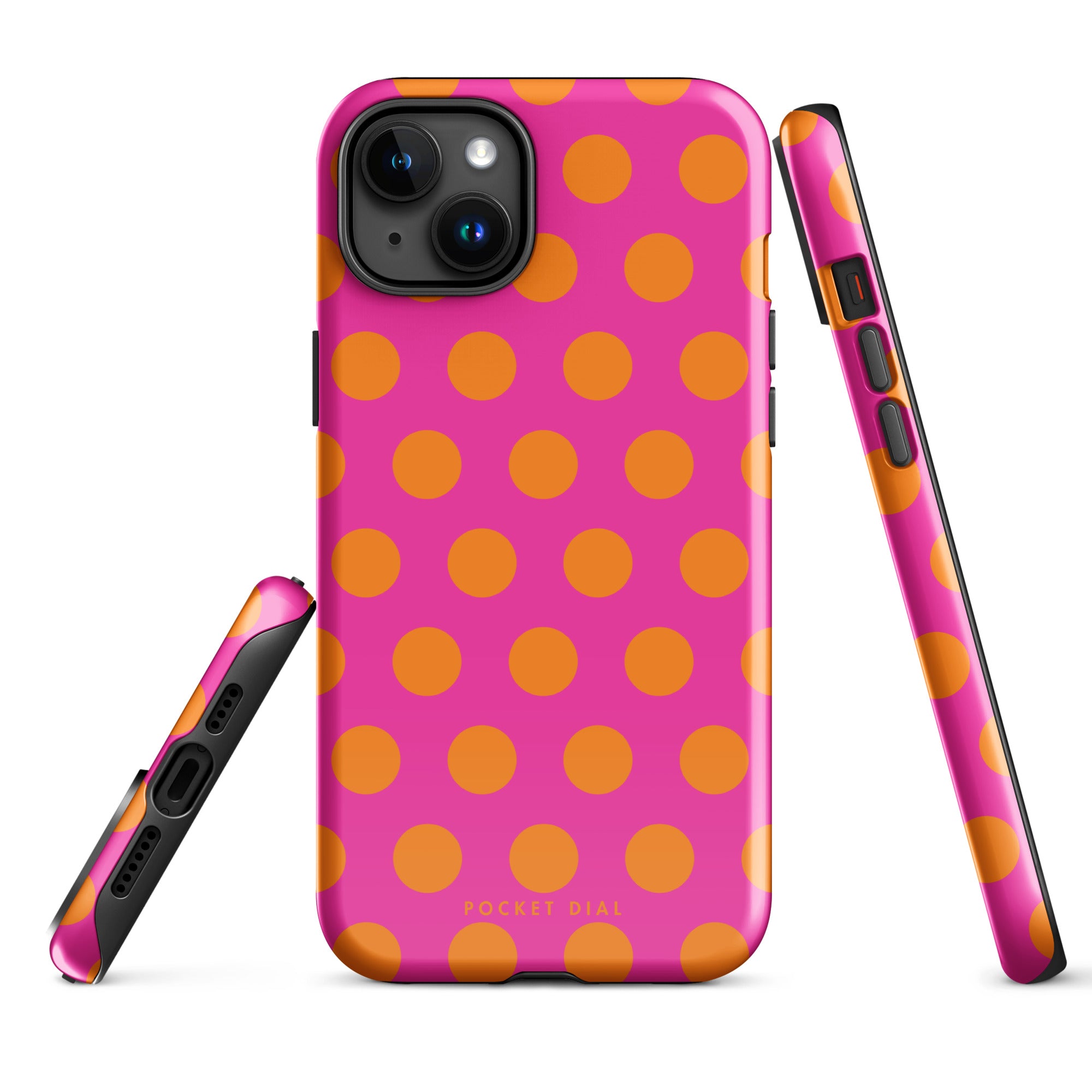 Sunset Spot tough iPhone case with gloss finish, alternate front view – Pocket Dial