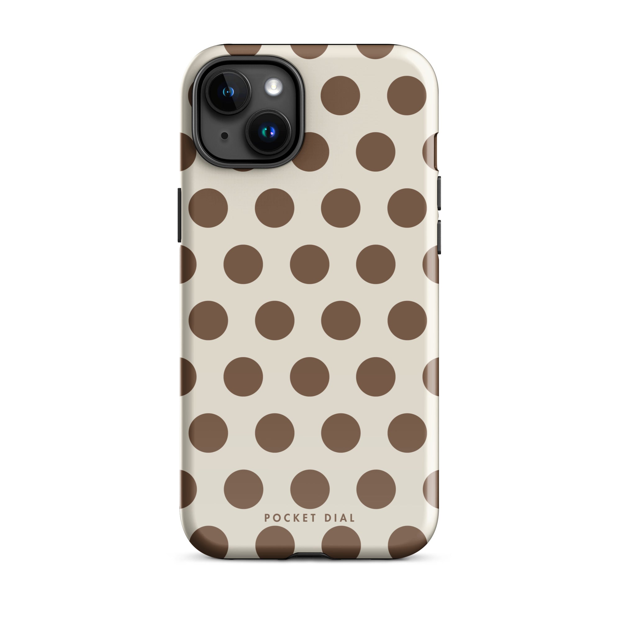 Cappuccino Whip tough iPhone case with gloss finish, front view – Pocket Dial