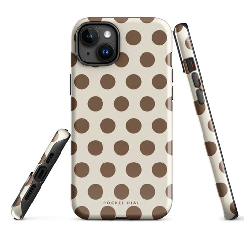 Cappuccino Whip tough iPhone case with gloss finish, alternate front view – Pocket Dial