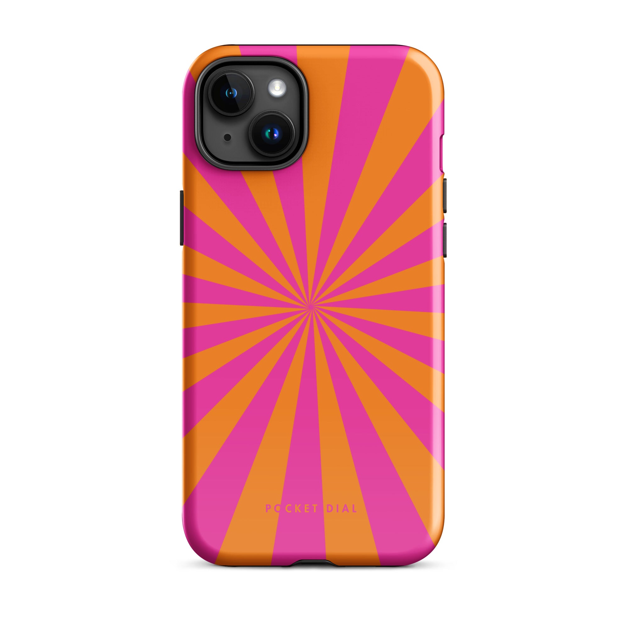 Sun Rays tough iPhone case with gloss finish, front view – Pocket Dial