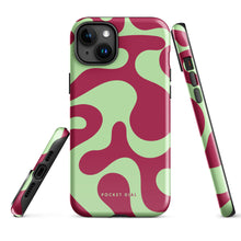 Matcha Swirl tough iPhone case with gloss finish, alternate front view – Pocket Dial