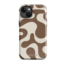 Espresso Swirl tough iPhone case with gloss finish, front view – Pocket Dial