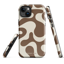 Espresso Swirl tough iPhone case with gloss finish, alternate front view – Pocket Dial