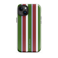 Clubhouse Stripe tough iPhone case with gloss finish, front view – Pocket Dial
