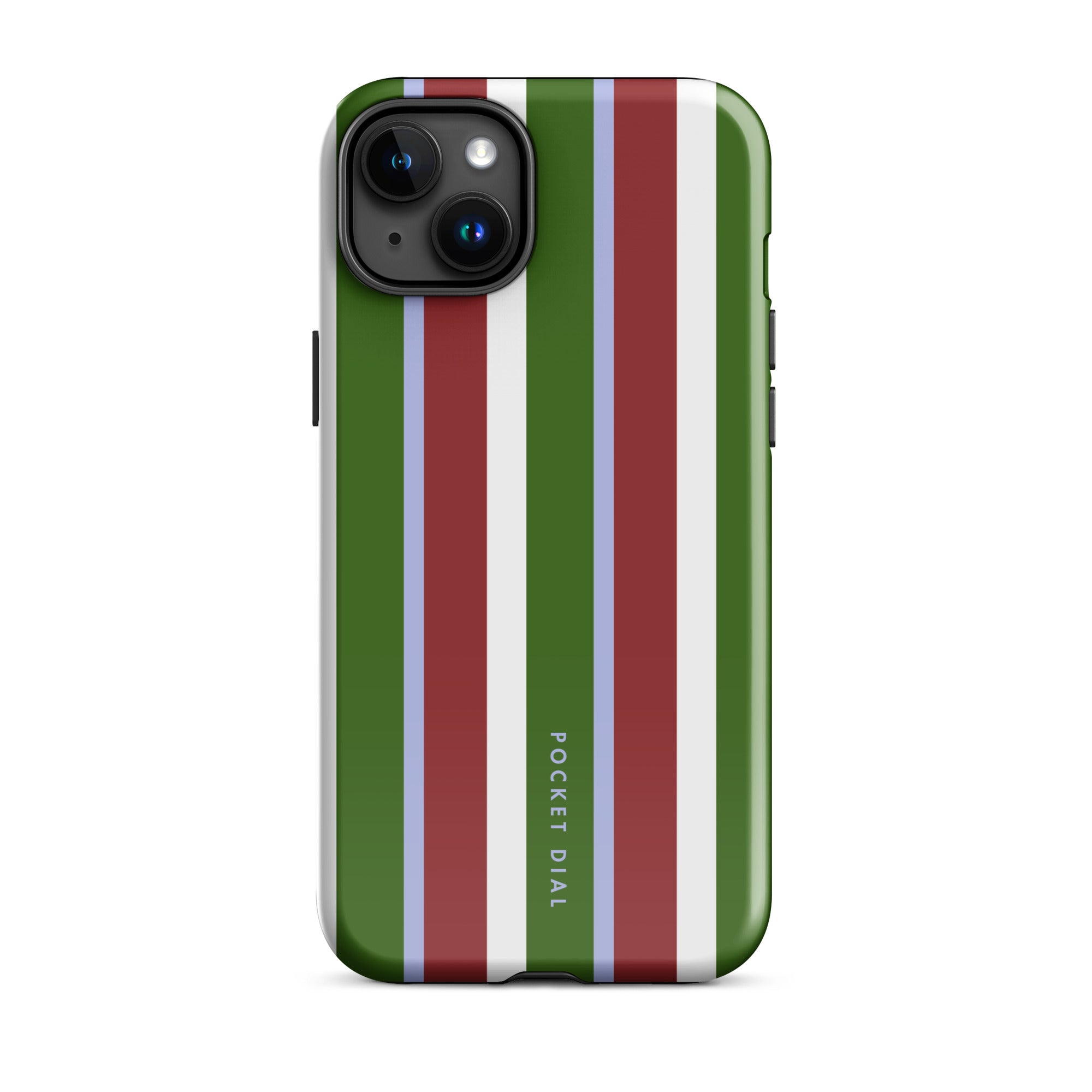 Clubhouse Stripe tough iPhone case with gloss finish, front view – Pocket Dial