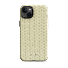 Soft Knit tough iPhone case with gloss finish, front view – Pocket Dial