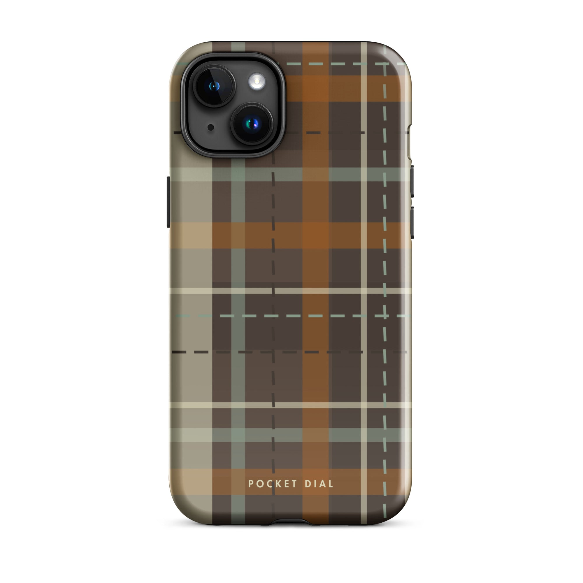 Cotswold Check tough iPhone case with gloss finish, front view – Pocket Dial