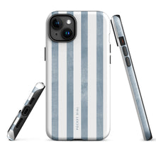 Blue Cabana tough iPhone case with gloss finish, alternate front view – Pocket Dial