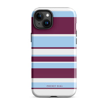 Paddock Stripe tough iPhone case with gloss finish, front view – Pocket Dial