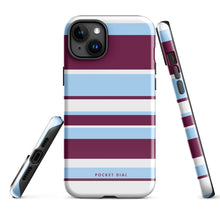 Paddock Stripe tough iPhone case with gloss finish, alternate front view – Pocket Dial
