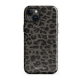 Midnight Lace black and charcoal patterned tough iPhone case, front view – Pocket Dial