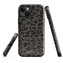 Midnight Lace black and charcoal patterned tough iPhone case, alternate front view – Pocket Dial