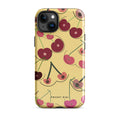 Cherry Crush 🍒💛 tough iPhone case with gloss finish, front view – Pocket Dial