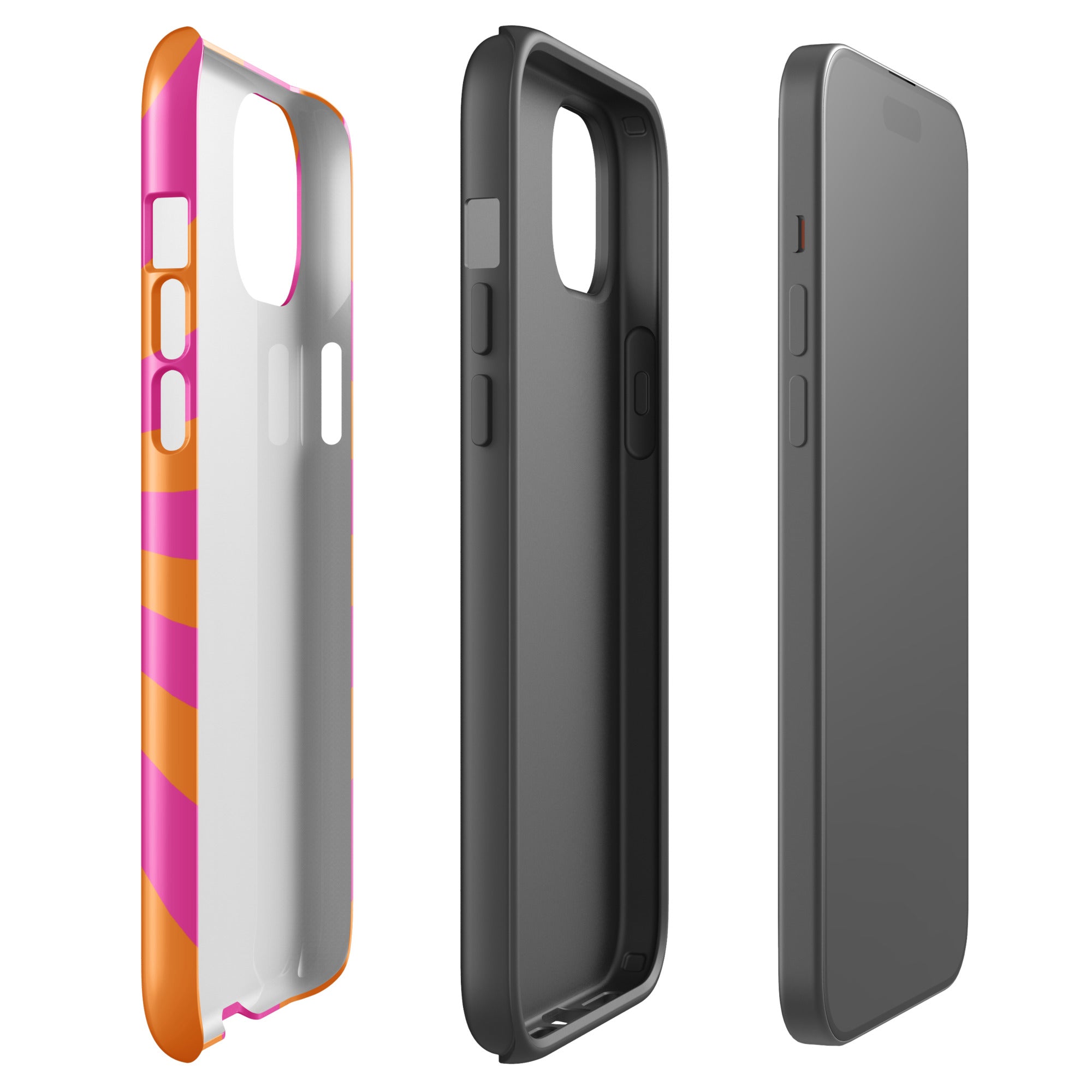 Sun Rays tough iPhone case with gloss finish, side view – Pocket Dial