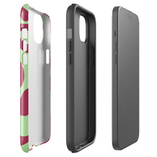 Matcha Swirl tough iPhone case with gloss finish, side view – Pocket Dial