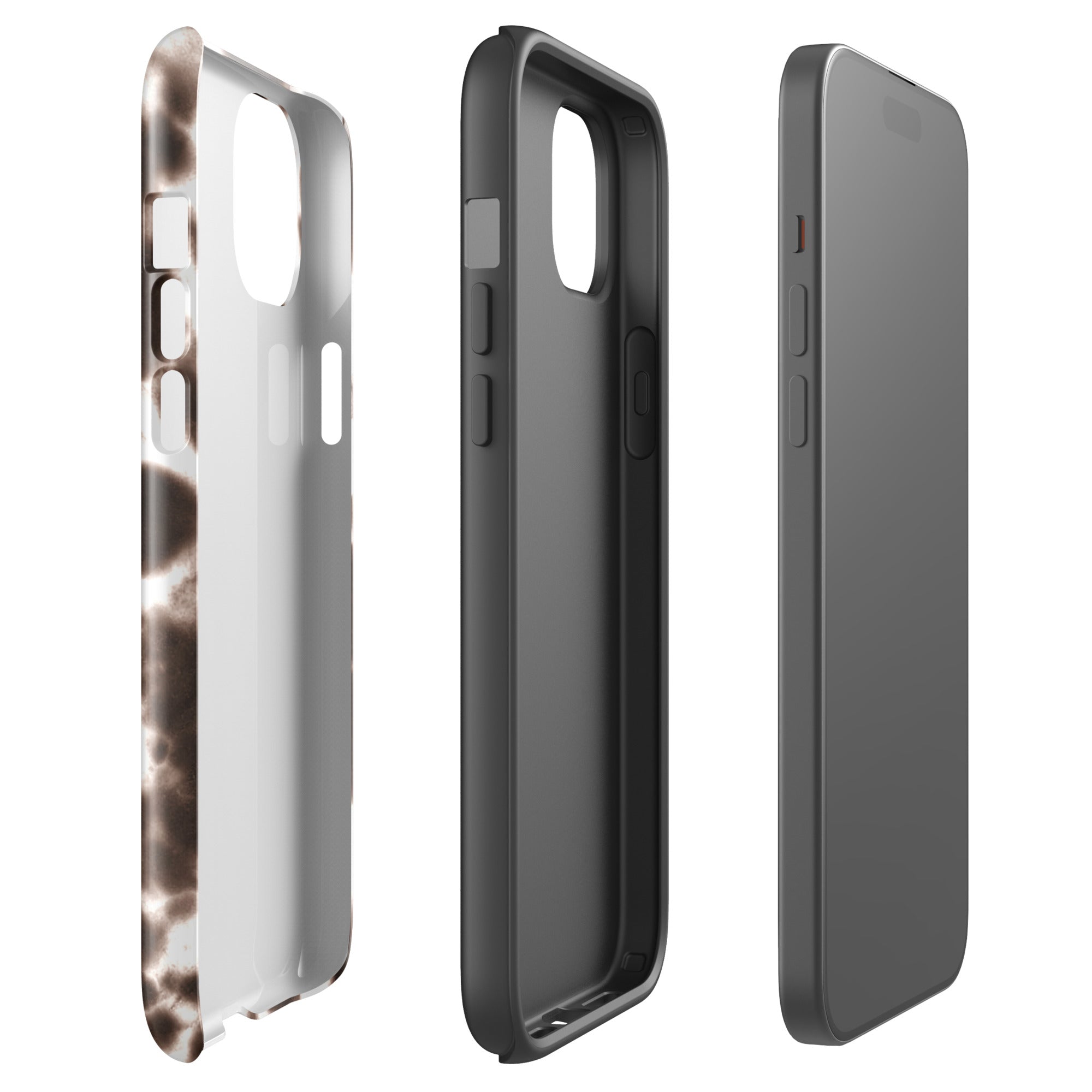 Wild West tough iPhone case with gloss finish, side view – Pocket Dial