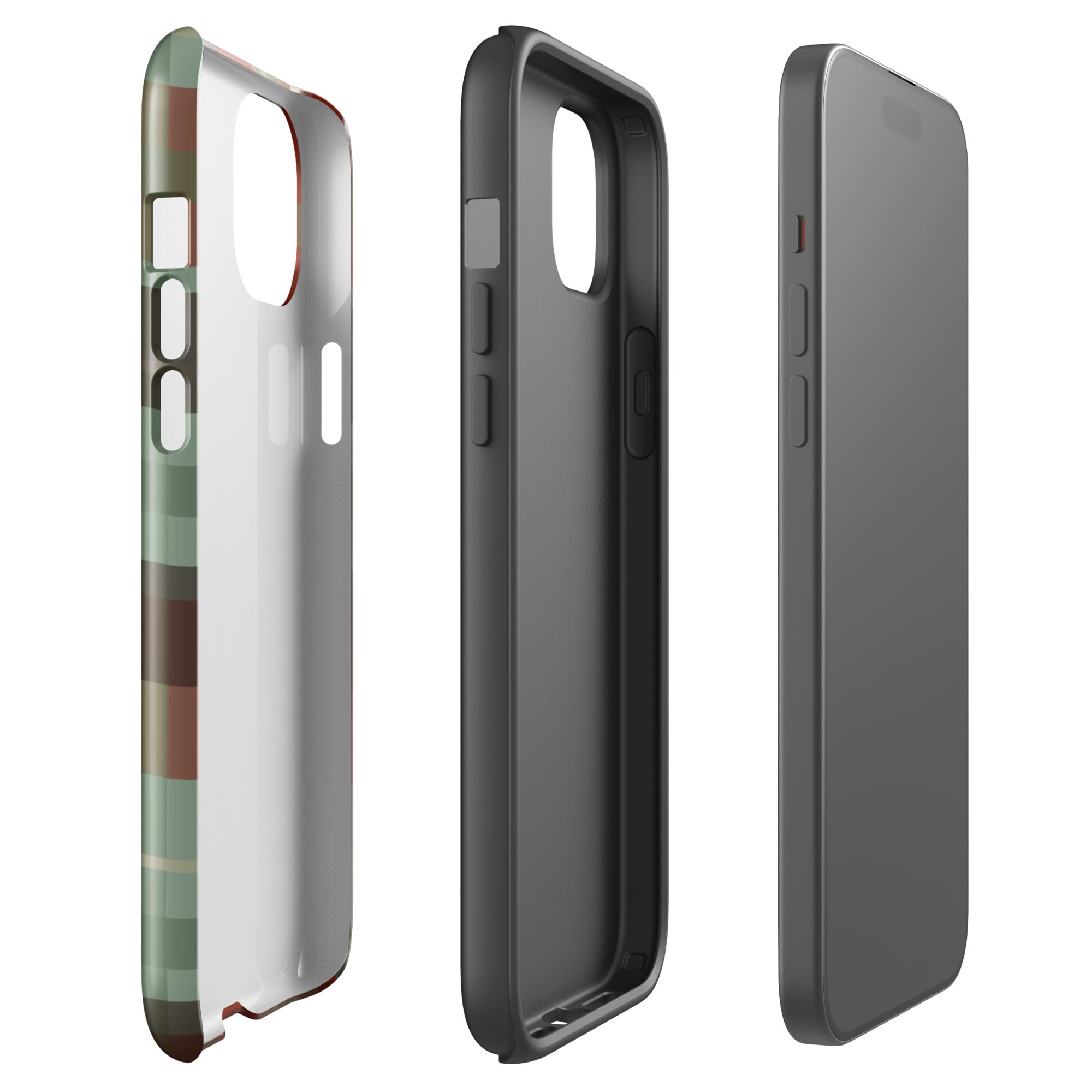 Country Plaid tough iPhone case with gloss finish, side view – Pocket Dial