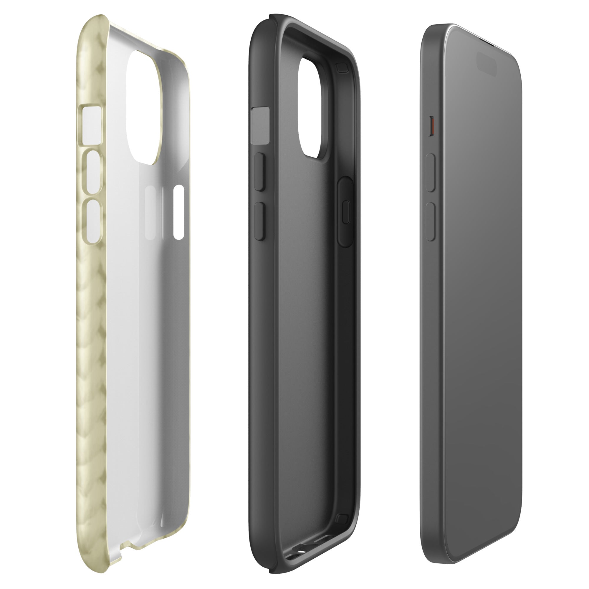 Soft Knit tough iPhone case with gloss finish, side view – Pocket Dial
