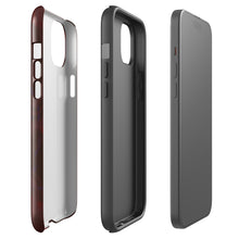 Dark Cherry tough iPhone case with gloss finish, side view – Pocket Dial
