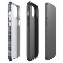 Oxford Check tough iPhone case with gloss finish, side view – Pocket Dial