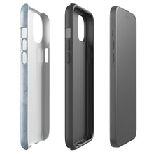 Blue Cabana tough iPhone case with gloss finish, side view – Pocket Dial