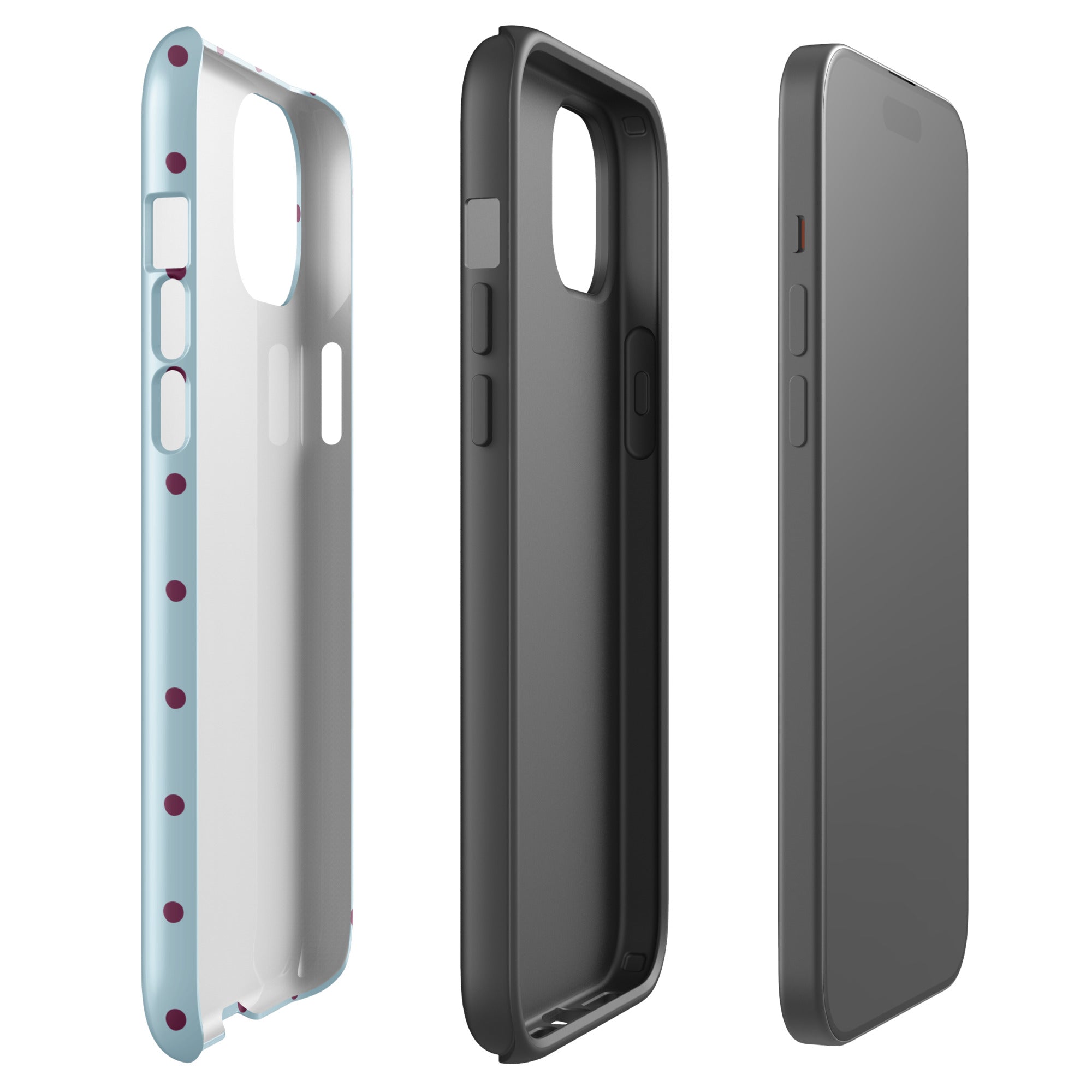 Blueberry Wine tough iPhone case with gloss finish, side view – Pocket Dial