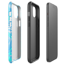 Blue Lagoon 💙🌊 tough iPhone case with gloss finish, side view – Pocket Dial