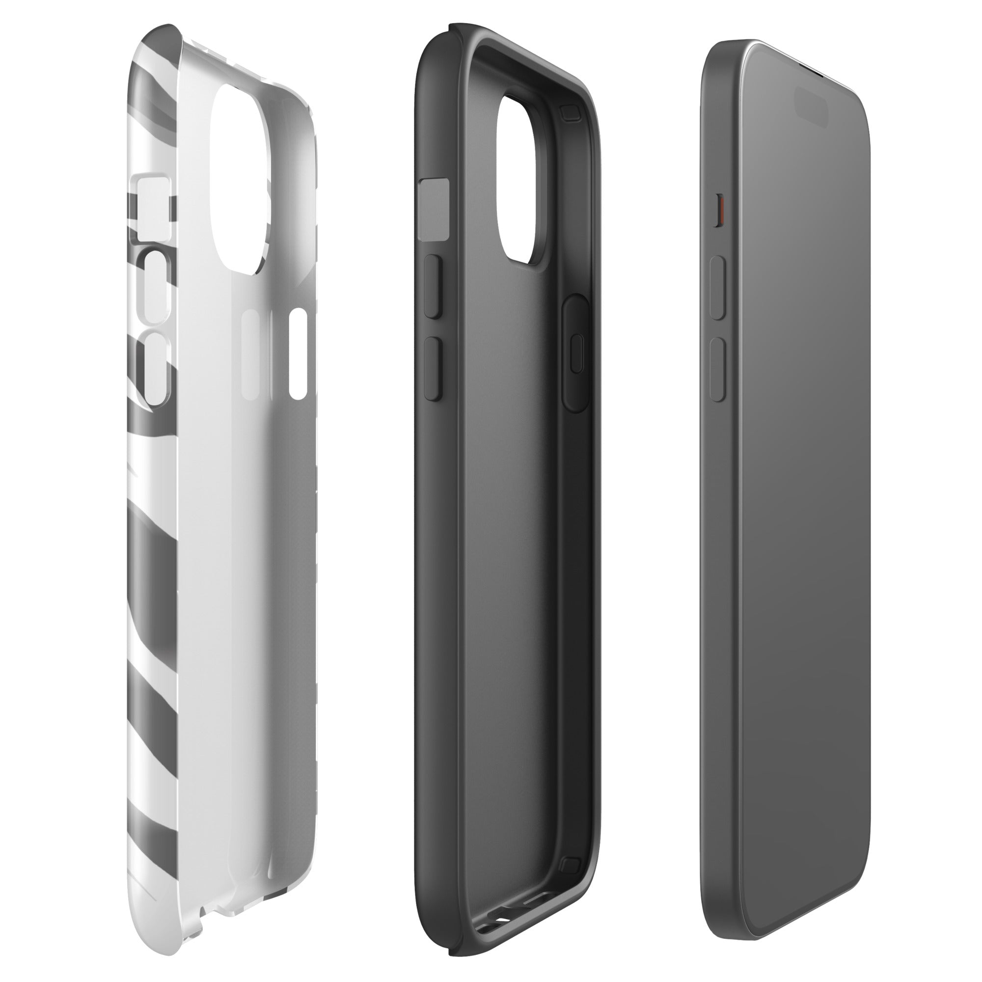 Cherry Zebra 🍒🦓 tough iPhone case with gloss finish, side view – Pocket Dial