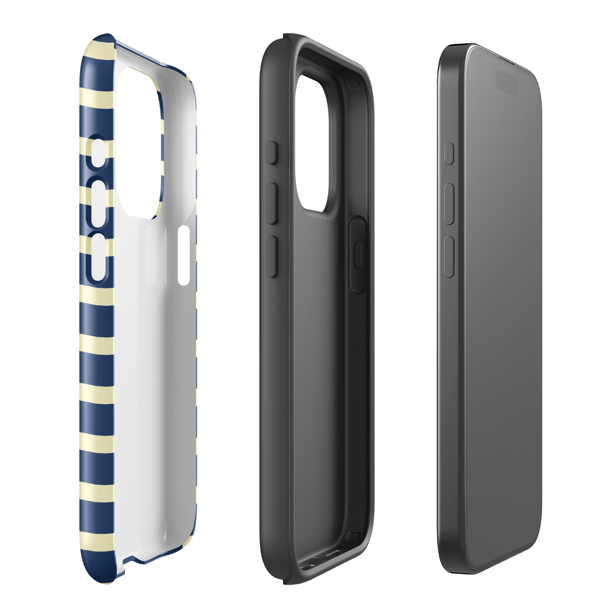 Buttermilk Sailor tough iPhone case with gloss finish, side view – Pocket Dial