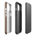 Espresso tough iPhone case with gloss finish, side view – Pocket Dial