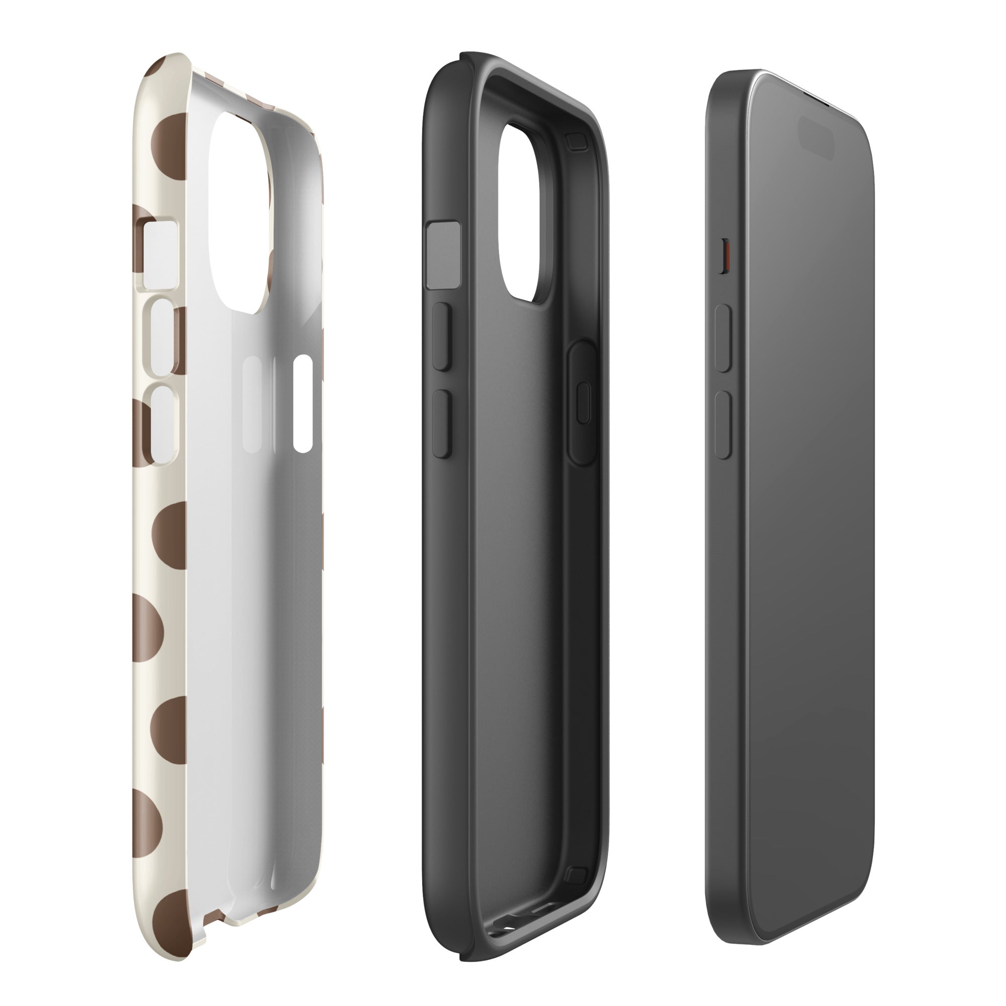 Cappuccino Whip tough iPhone case with gloss finish, side view – Pocket Dial